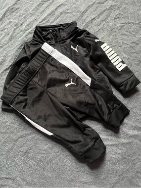 Puma infant baby boy black tracksuit set